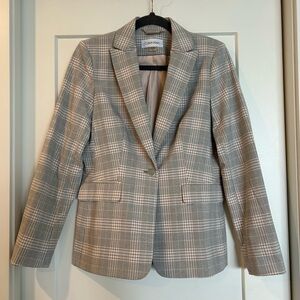 Calvin Klein Women's Tan Plaid Blazer